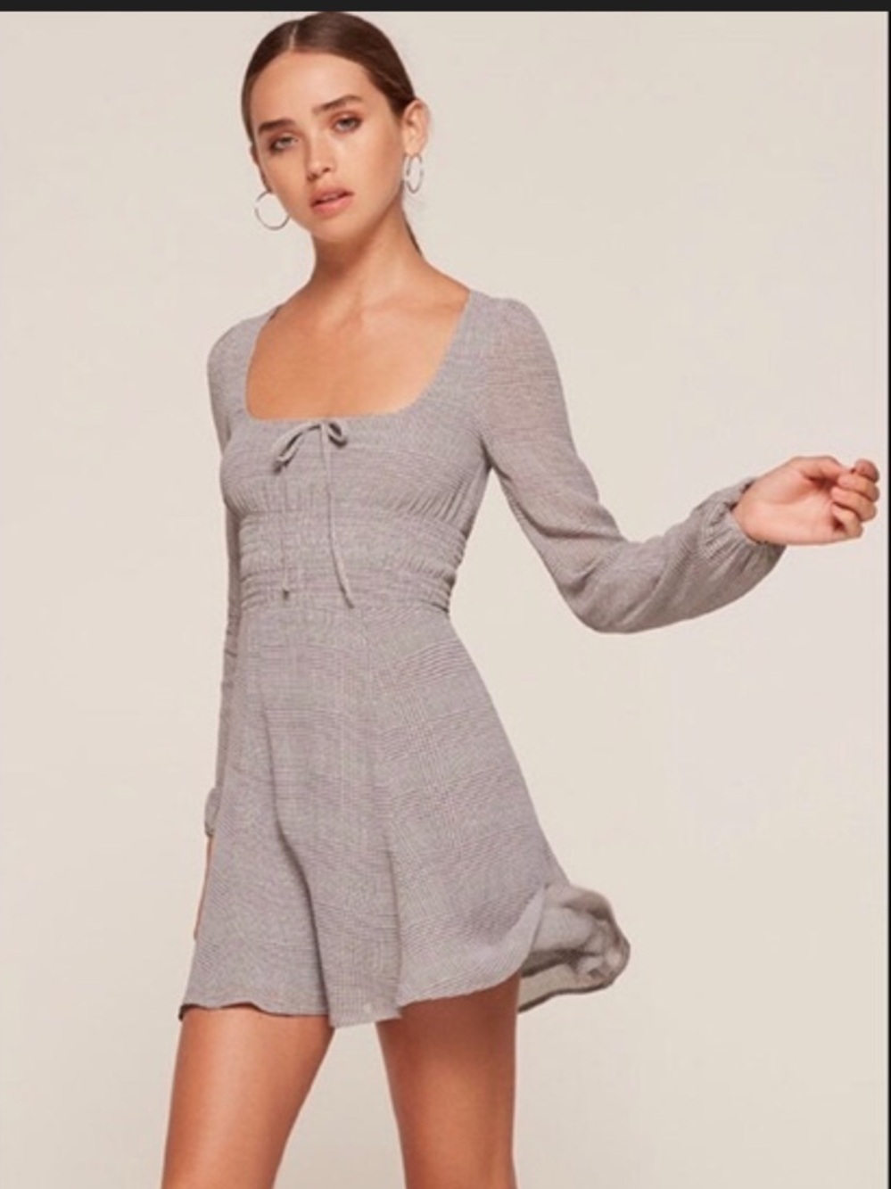 Reformation Mini Dress (Aberdeen Wilder) in gray plaid size 4